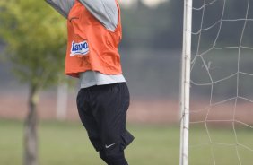 Durante o treino do Corinthians realizado esta manh no Parque Ecolgico do Tiete, zona leste da cidade; o prximo jogo do time ser amanh, domingo, 02/08, contra o Ava, no estdio do Pacaembu, pelo Campeonato Brasileiro 2009