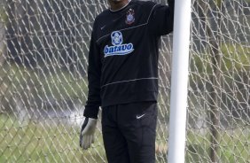 Durante o treino do Corinthians realizado esta manh no Parque Ecolgico do Tiete, zona leste da cidade; o prximo jogo do time ser amanh, domingo, 02/08, contra o Ava, no estdio do Pacaembu, pelo Campeonato Brasileiro 2009