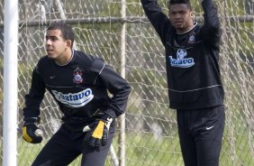 Durante o treino do Corinthians realizado esta manh no Parque Ecolgico do Tiete, zona leste da cidade; o prximo jogo do time ser amanh, domingo, 02/08, contra o Ava, no estdio do Pacaembu, pelo Campeonato Brasileiro 2009