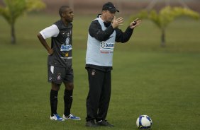 Durante o treino do Corinthians realizado esta tarde no Parque Ecológico do Tiete, zona leste da cidade; o próximo jogo do time será amanhã, quarta-feira, 19/08, contra o Internacional de Porto Alegre, pelo returno do Campeonato Brasileiro 2009