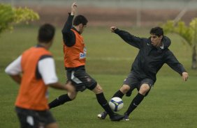 Durante o treino do Corinthians realizado esta tarde no Parque Ecológico do Tiete, zona leste da cidade; o próximo jogo do time será amanhã, quarta-feira, 19/08, contra o Internacional de Porto Alegre, pelo returno do Campeonato Brasileiro 2009