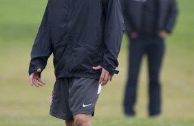 Durante o treino do Corinthians realizado esta tarde no Parque Ecolgico do Tiete, zona leste da cidade; o prximo jogo do time ser amanh, quarta-feira, 19/08, contra o Internacional de Porto Alegre, pelo returno do Campeonato Brasileiro 2009