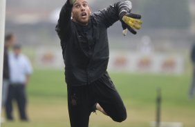 Durante o treino do Corinthians realizado esta tarde no Parque Ecolgico do Tiete, zona leste da cidade; o prximo jogo do time ser amanh, quarta-feira, 19/08, contra o Internacional de Porto Alegre, pelo returno do Campeonato Brasileiro 2009