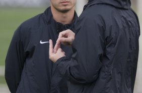 Durante o treino do Corinthians realizado esta tarde no Parque Ecolgico do Tiete, zona leste da cidade; o prximo jogo do time ser amanh, quarta-feira, 19/08, contra o Internacional de Porto Alegre, pelo returno do Campeonato Brasileiro 2009