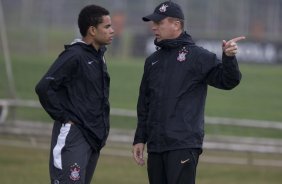 Durante o treino do Corinthians realizado esta tarde no Parque Ecolgico do Tiete, zona leste da cidade; o prximo jogo do time ser amanh, quarta-feira, 19/08, contra o Internacional de Porto Alegre, pelo returno do Campeonato Brasileiro 2009