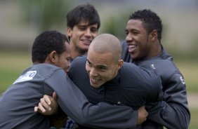 Durante o treino do Corinthians realizado esta tarde no Parque Ecolgico do Tiete, zona leste da cidade; o prximo jogo do time ser domingo, 23/08, contra o Botafogo, no Pacaembu, pelo returno do Campeonato Brasileiro 2009