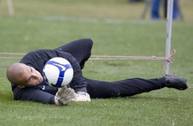 Durante o treino do Corinthians realizado esta tarde no Parque Ecolgico do Tiete, zona leste da cidade; o prximo jogo do time ser domingo, 23/08, contra o Botafogo, no Pacaembu, pelo returno do Campeonato Brasileiro 2009