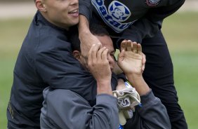 Durante o treino do Corinthians realizado esta tarde no Parque Ecolgico do Tiete, zona leste da cidade; o prximo jogo do time ser domingo, 23/08, contra o Botafogo, no Pacaembu, pelo returno do Campeonato Brasileiro 2009