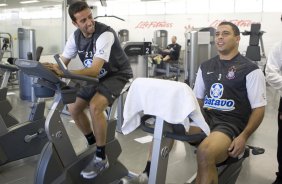 Durante o treino do Corinthians realizado esta manh no Parque So Jorge, zona leste da cidade; o prximo jogo do time ser quarta-feira, 02/09, contra o Santos, no Pacaembu, pelo returno do Campeonato Brasileiro 2009