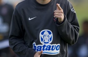 Marcelo Mattos durante o treino do Corinthians realizado esta tarde no Parque Ecolgico do Tiete; o prximo jogo do time ser domingo, dia 27/09, contra o So Paulo, no estdio do Morumbi, pelo returno do Campeonato Brasileiro 2009