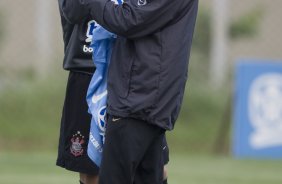 Marcelo Mattos e Mano Menezes durante o treino do Corinthians realizado esta tarde no Parque Ecolgico do Tiete; o prximo jogo do time ser domingo, dia 27/09, contra o So Paulo, no estdio do Morumbi, pelo returno do Campeonato Brasileiro 2009