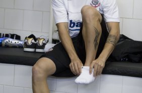 SAO PAULO/SP X CORINTHIANS/SP - Defederico nos vestiários antes da partida realizada esta tarde no estádio do Morumbi, zona sul da cidade, válida pelo returno do Campeonato Brasileiro de 2009
