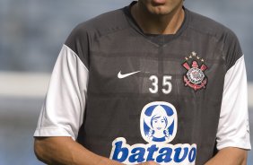 Paulo Andr durante o treino do Corinthians realizado esta tarde no Parque So Jorge; o prximo jogo do time ser quarta-feira, dia 07/10, contra o Fluminense, no estdio do Maracan, pelo returno do Campeonato Brasileiro 2009