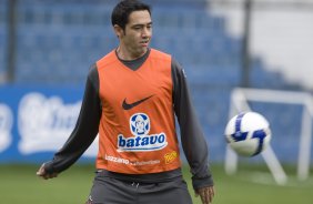 Chico durante o treino do Corinthians realizado esta manh no Parque So Jorge; o prximo jogo do time ser amanh, sbado, dia 10/10, contra o Grmio, no estdio do Pacaembu, pelo returno do Campeonato Brasileiro 2009