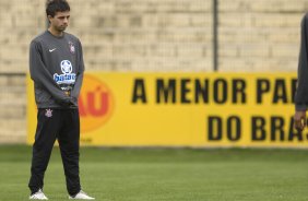 Matias Defederico durante o treino do Corinthians realizado esta manh no Parque So Jorge; o prximo jogo do time ser amanh, sbado, dia 10/10, contra o Grmio, no estdio do Pacaembu, pelo returno do Campeonato Brasileiro 2009