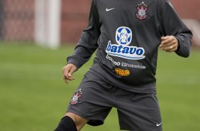 Edno durante o treino do Corinthians realizado esta tarde no Parque So Jorge; o prximo jogo do time ser domingo, dia 18/10, contra o Sport, em Recife, pelo returno do Campeonato Brasileiro 2009