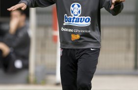 Jorge Henrique durante o treino do Corinthians realizado esta tarde no Parque So Jorge; o prximo jogo do time ser domingo, dia 18/10, contra o Sport, em Recife, pelo returno do Campeonato Brasileiro 2009