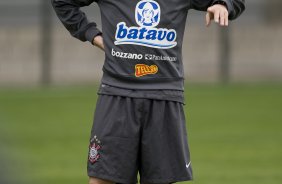 Matias Defederico durante o treino do Corinthians realizado esta tarde no Parque So Jorge; o prximo jogo do time ser domingo, dia 18/10, contra o Sport, em Recife, pelo returno do Campeonato Brasileiro 2009