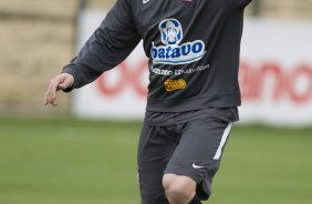 Chico durante o treino do Corinthians realizado esta manh no Parque So Jorge; o prximo jogo do time ser amanh, domingo, dia 18/10, contra o Sport, em Recife, pelo returno do Campeonato Brasileiro 2009