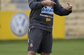 Ronaldo durante o treino do Corinthians realizado esta manh no Parque So Jorge; o prximo jogo do time ser amanh, domingo, dia 18/10, contra o Sport, em Recife, pelo returno do Campeonato Brasileiro 2009