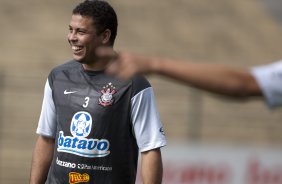 Ronaldo durante o treino do Corinthians realizado esta manh no Parque So Jorge; o prximo jogo do time ser amanh, domingo, dia 01/11, contra o Palmeiras, em Presidente Prudente, pelo returno do Campeonato Brasileiro 2009