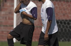 Boquita e William durante o treino do Corinthians realizado esta manh no Parque So Jorge; o prximo jogo do time ser domingo, dia 08/11, contra o Santo Andr, no Pacaembu, pelo returno do Campeonato Brasileiro 2009