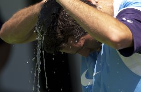 Edu Gaspar durante o treino do Corinthians realizado esta manh no Parque So Jorge; o prximo jogo do time ser domingo, dia 08/11, contra o Santo Andr, no Pacaembu, pelo returno do Campeonato Brasileiro 2009