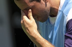 Edu Gaspar durante o treino do Corinthians realizado esta manh no Parque So Jorge; o prximo jogo do time ser domingo, dia 08/11, contra o Santo Andr, no Pacaembu, pelo returno do Campeonato Brasileiro 2009