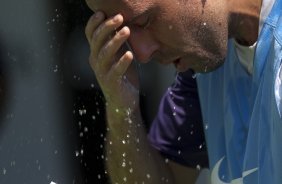 Edu Gaspar durante o treino do Corinthians realizado esta manh no Parque So Jorge; o prximo jogo do time ser domingo, dia 08/11, contra o Santo Andr, no Pacaembu, pelo returno do Campeonato Brasileiro 2009