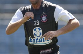 Edu Gaspar durante o treino do Corinthians realizado esta manh no Parque So Jorge; o prximo jogo do time ser sbado, dia 21/11, contra o Nautico/PE, no estdio do Pacaembu, pelo returno do Campeonato Brasileiro 2009