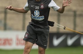 Paulo Andr durante o treino do Corinthians realizado esta manh no Parque So Jorge; o prximo jogo do time ser domingo, dia 29/11, contra o Flamengo, no estdio Brinco de Ouro da Princesa, em Campinas, pelo returno do Campeonato Brasileiro 2009