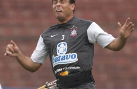 Ronaldo durante o treino do Corinthians realizado esta manh no Parque So Jorge; o prximo jogo do time ser domingo, dia 29/11, contra o Flamengo, no estdio Brinco de Ouro da Princesa, em Campinas, pelo returno do Campeonato Brasileiro 2009