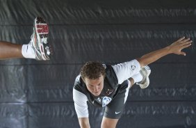 Marcelo Mattos durante o treino do Corinthians realizado esta manh no SPA Sport Resort, na cidade de Itu, interior de So Paulo; o prximo compromisso ser um amistoso internacional contra o Huracan, da Argentina, dia 14/01 no Pacaembu