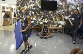 Roberto Carlos durante o treino desta manh no Parque So Jorge, zona leste de So Paulo; o prximo compromisso pelo Campeonato Paulista 2010, ser amanh, quarta-feira, dia 03/02, contra a Ponte Preta no estdio Moiss Lucarelli, em Campinas