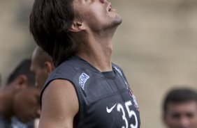 Paulo Andr durante o treino do Corinthians realizado esta tarde no Parque So Jorge, zona leste de So Paulo; o prximo compromisso do time pelo Campeonato Paulista 2010, ser sbado, dia 13/02, contra a Portuguesa, no estdio do Caninde