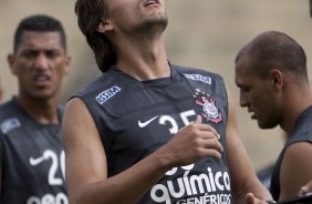 Paulo Andr durante o treino do Corinthians realizado esta tarde no Parque So Jorge, zona leste de So Paulo; o prximo compromisso do time pelo Campeonato Paulista 2010, ser sbado, dia 13/02, contra a Portuguesa, no estdio do Caninde