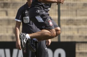 Roberto Carlos durante o treino do Corinthians realizado esta tarde no Parque So Jorge, zona leste de So Paulo; o prximo compromisso do time pelo Campeonato Paulista 2010, ser sbado, dia 13/02, contra a Portuguesa, no estdio do Caninde