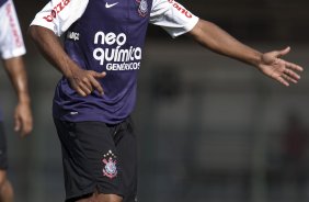 Jorge Henrique durante o treino do Corinthians realizado esta manh no Parque So Jorge, zona leste de So Paulo; o prximo compromisso do time pelo Campeonato Paulista 2010, ser sbado, dia 13/02, contra a Portuguesa, no estdio do Caninde