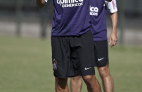 Souza durante o treino do Corinthians realizado esta manh no Parque So Jorge, zona leste de So Paulo; o prximo compromisso do time pelo Campeonato Paulista 2010, ser sbado, dia 13/02, contra a Portuguesa, no estdio do Caninde