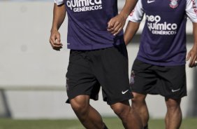 Souza durante o treino do Corinthians realizado esta manh na Arena Barueri, em Barueri, zona oeste de So Paulo; o prximo compromisso do time pelo Campeonato Paulista 2010, ser amanh, sbado, dia 13/02, contra a Portuguesa, no estdio do Caninde