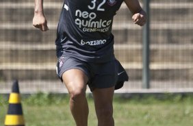 Dentinho durante o treino do Corinthians realizado esta manh no Parque So Jorge, zona leste da cidade; na proxima 4a. feira, dia 24/02, a noite, o time far o seu primeiro jogo pela Taca Libertadores da Amrica, contra o Racing, do Uruguai, no estdio do Pacaembu