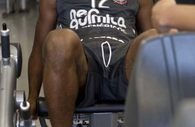 Elias durante o treino do Corinthians realizado esta manh no Parque So Jorge, zona leste da cidade; na proxima 4a. feira, dia 24/02, a noite, o time far o seu primeiro jogo pela Taca Libertadores da Amrica, contra o Racing, do Uruguai, no estdio do Pacaembu