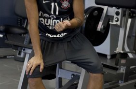Matias Defederico durante o treino do Corinthians realizado esta manh no Parque So Jorge, zona leste da cidade; na proxima 4a. feira, dia 24/02, a noite, o time far o seu primeiro jogo pela Taca Libertadores da Amrica, contra o Racing, do Uruguai, no estdio do Pacaembu