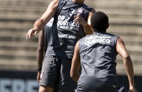 Ronaldo durante o treino do Corinthians realizado esta manh no Parque So Jorge, zona leste da cidade; na proxima 4a. feira, dia 24/02, a noite, o time far o seu primeiro jogo pela Taca Libertadores da Amrica, contra o Racing, do Uruguai, no estdio do Pacaembu