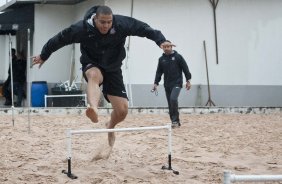 Ronaldo durante o treino do Corinthians realizado esta manh no Parque So Jorge, zona leste da cidade; o prximo jogo do time ser dia amanh, 07/03, domingo, contra o So Caetano, na Arena Barueri, em Barueri, pela 13 rodada do Campeonato Paulista 2010