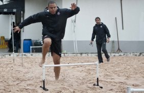 Ronaldo durante o treino do Corinthians realizado esta manh no Parque So Jorge, zona leste da cidade; o prximo jogo do time ser dia amanh, 07/03, domingo, contra o So Caetano, na Arena Barueri, em Barueri, pela 13 rodada do Campeonato Paulista 2010