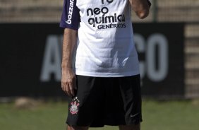 Danilo durante o treino do Corinthians realizado esta manh no Parque So Jorge, zona leste da cidade; o prximo jogo do time ser amanh, dia 21/03, domingo, contra o Grmio Prudente, no estdio Eduardo Jos Farah, em Presidente Prudente, pela 15 rodada do Campeonato Paulista 2010