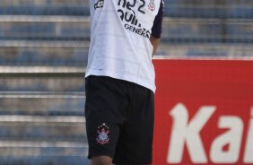 Dentinho durante o treino do Corinthians realizado esta manh no Parque So Jorge. O prximo jogo do time ser quarta-feira, dia 28/04, no Maracan, contra o Flamengo, jogo de ida das oitavas de final da Taca Libertadores da Amrica 2010; So Paulo, Brasil