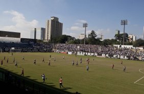 Jogadores durante o treino do Corinthians realizado esta manh no Parque So Jorge. O prximo jogo do time ser quarta-feira, dia 05/05, no Pacaembu, contra o Flamengo, jogo de volta das oitavas de final da Taca Santander Libertadores da Amrica 2010; So Paulo, Brasil