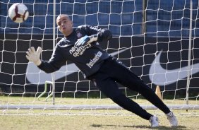 Julio Cesar durante o treino do Corinthians realizado esta manh no Parque So Jorge. O prximo jogo do time ser quarta-feira, dia 05/05, no Pacaembu, contra o Flamengo, jogo de volta das oitavas de final da Taca Santander Libertadores da Amrica 2010; So Paulo, Brasil